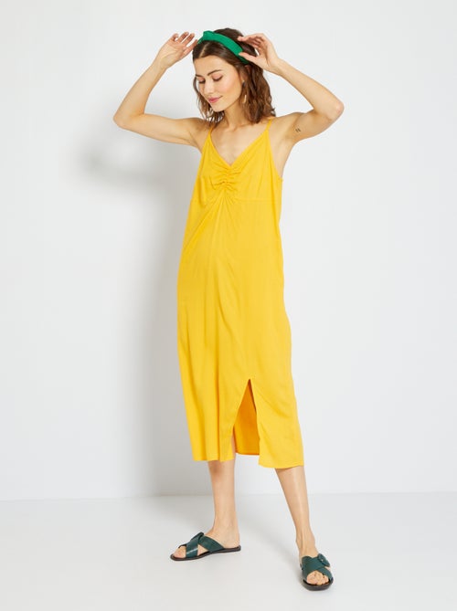 Vestido midi com alças finas - Kiabi