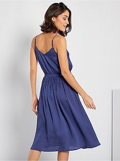 Vestido midi com alças finas - Kiabi