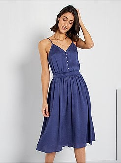 Vestido midi com alças finas - Kiabi