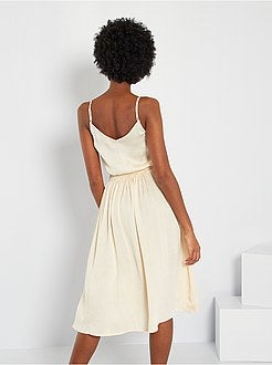 Vestido midi com alças finas - Kiabi