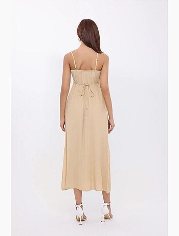 Vestido midi com alças finas e atilhos à frente hiccup