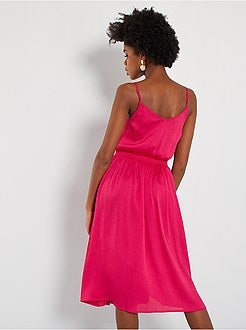 Vestido midi com alças finas - Kiabi