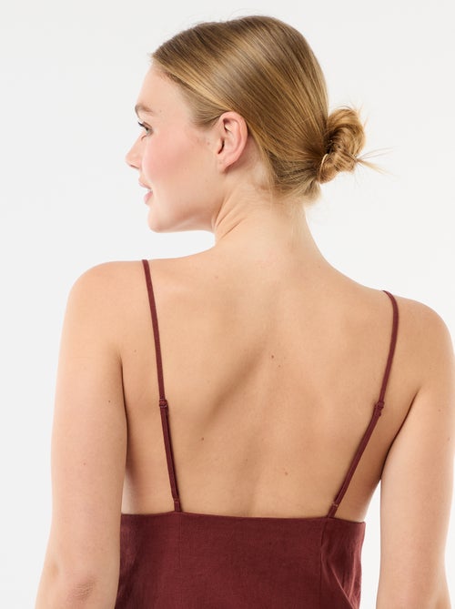 Vestido midi com bijuteria no decote - Kiabi