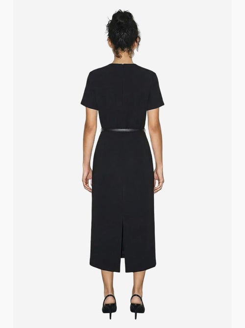 Vestido midi com cinto e decote redondo lucci - Kiabi