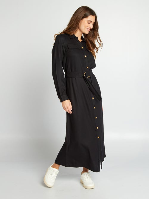Vestido midi com cinto - Kiabi