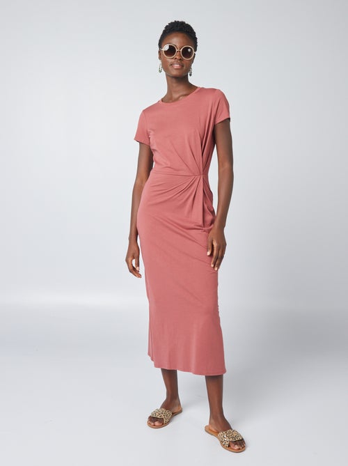 Vestido midi com cintura marcada - Kiabi
