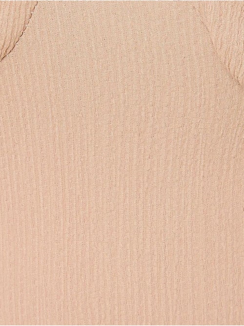 Vestido midi com decote em coração e manga abalonada e racha lateral - Kiabi