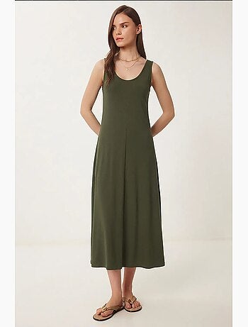 Vestido midi com decote em u istanbul