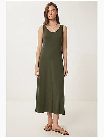 Vestido midi com decote em u istanbul
