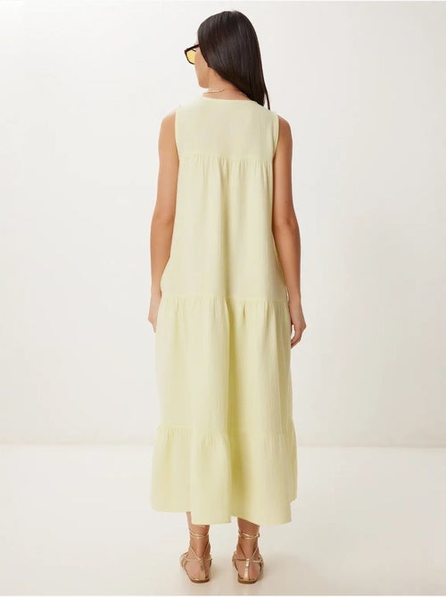 Vestido midi com decote em v e folhos istanbul - Kiabi Vestido midi com decote em v e folhos istanbul - Kiabi