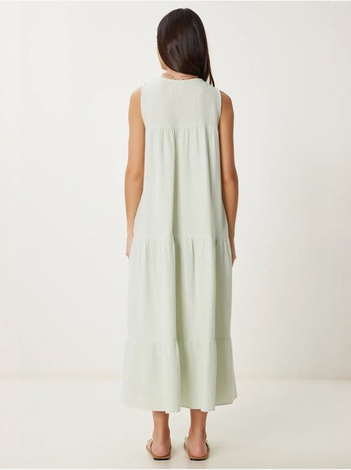 Vestido midi com decote em v e folhos istanbul - Kiabi Vestido midi com decote em v e folhos istanbul - Kiabi