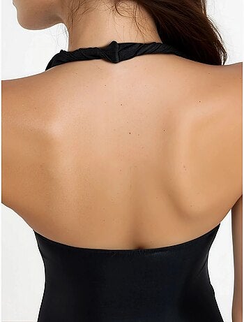 Vestido midi com decote halter busem
