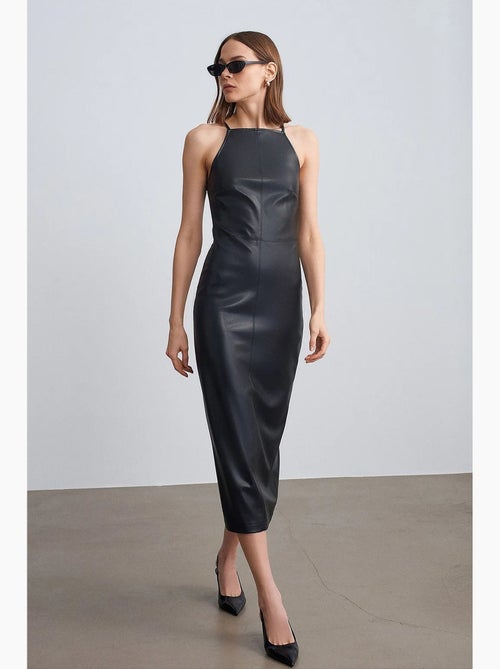 Vestido midi com decote halter dilvin - Kiabi Vestido midi com decote halter dilvin - Kiabi