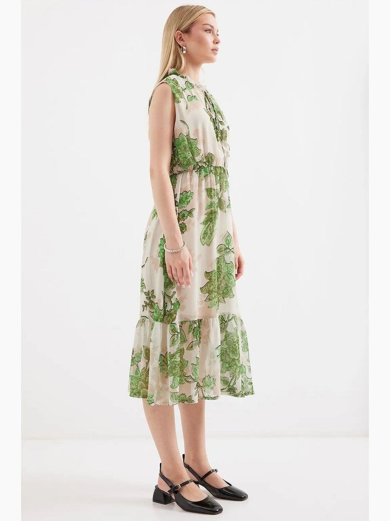 Vestido midi com detalhe de laço bdart Verde - Kiabi