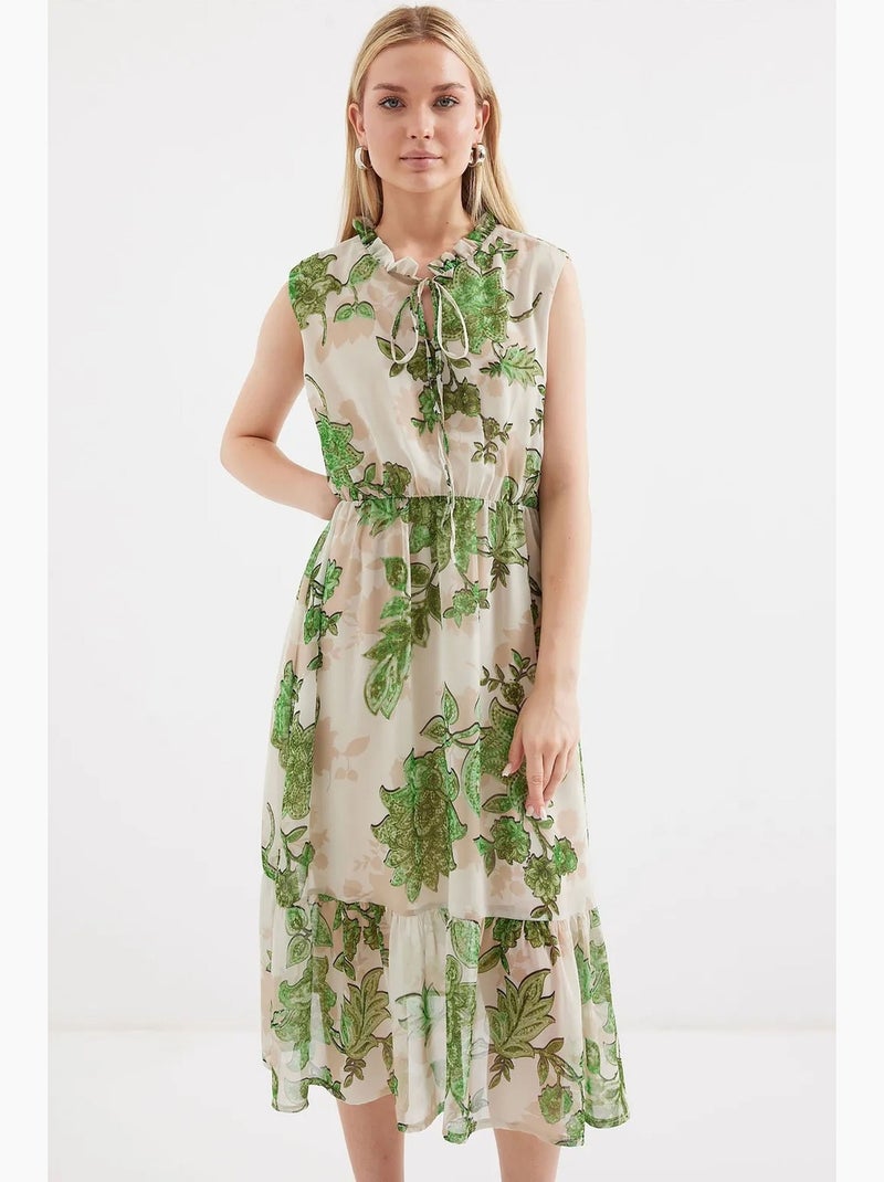 Vestido midi com detalhe de laço bdart Verde - Kiabi