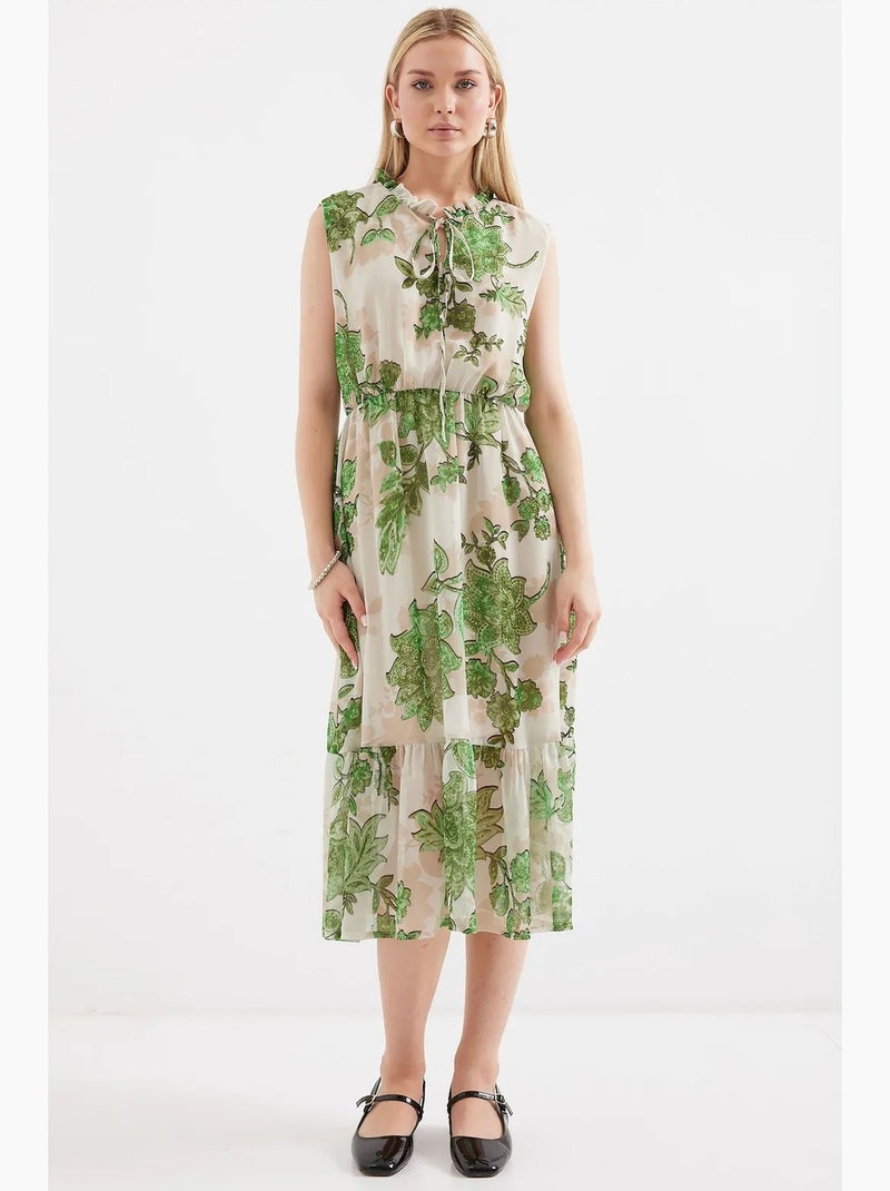 Vestido midi com detalhe de laço bdart Verde - Kiabi