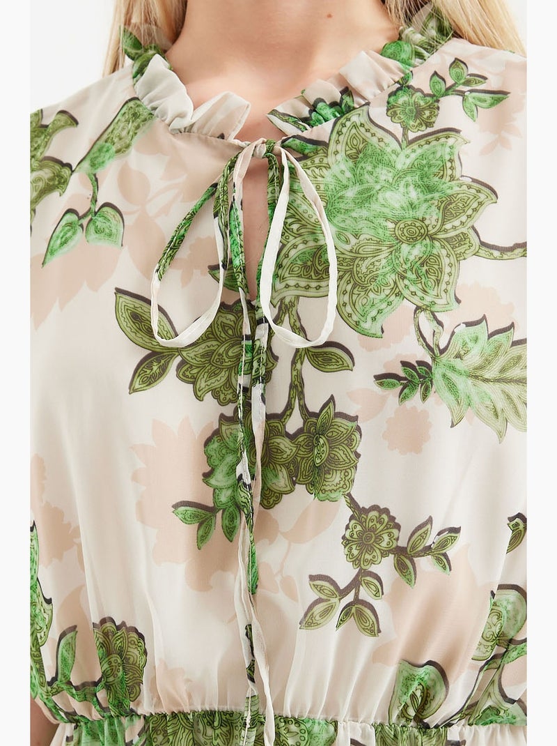 Vestido midi com detalhe de laço bdart Verde - Kiabi