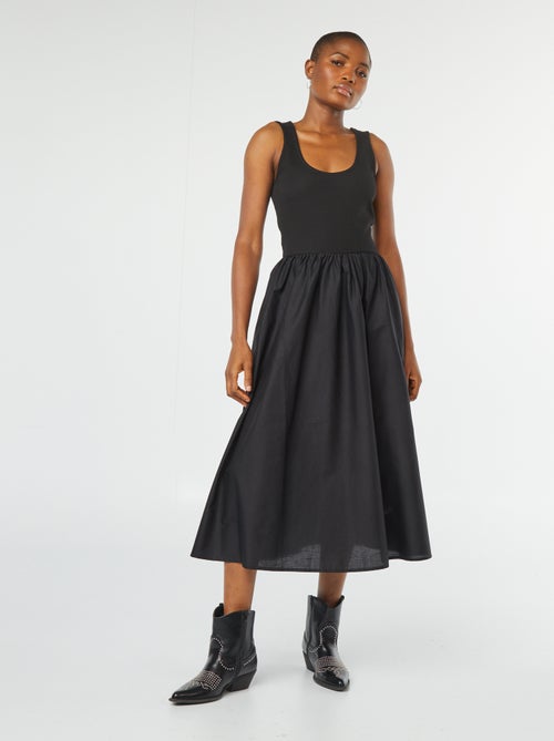 Vestido midi  com efeito 2 em 1  - - Kiabi