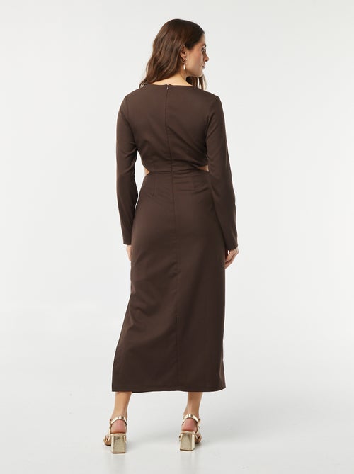 Vestido midi com efeito cruzado à frente - Kiabi