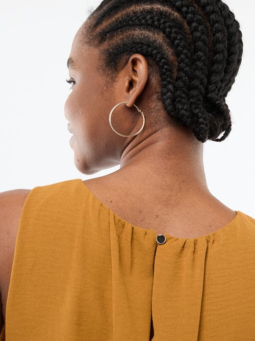 Vestido midi com efeito drapeado sem mangas - Kiabi