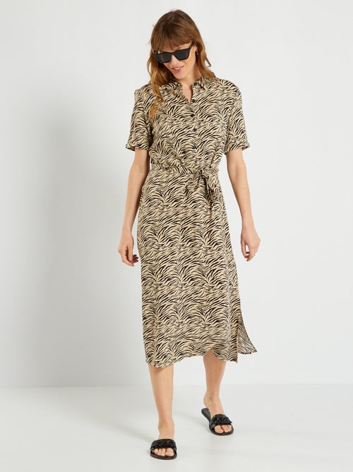 Vestido midi com estampado - Kiabi