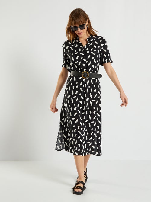 Vestido midi com estampado - Kiabi