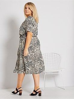 Vestido midi com estampado zebra - Kiabi