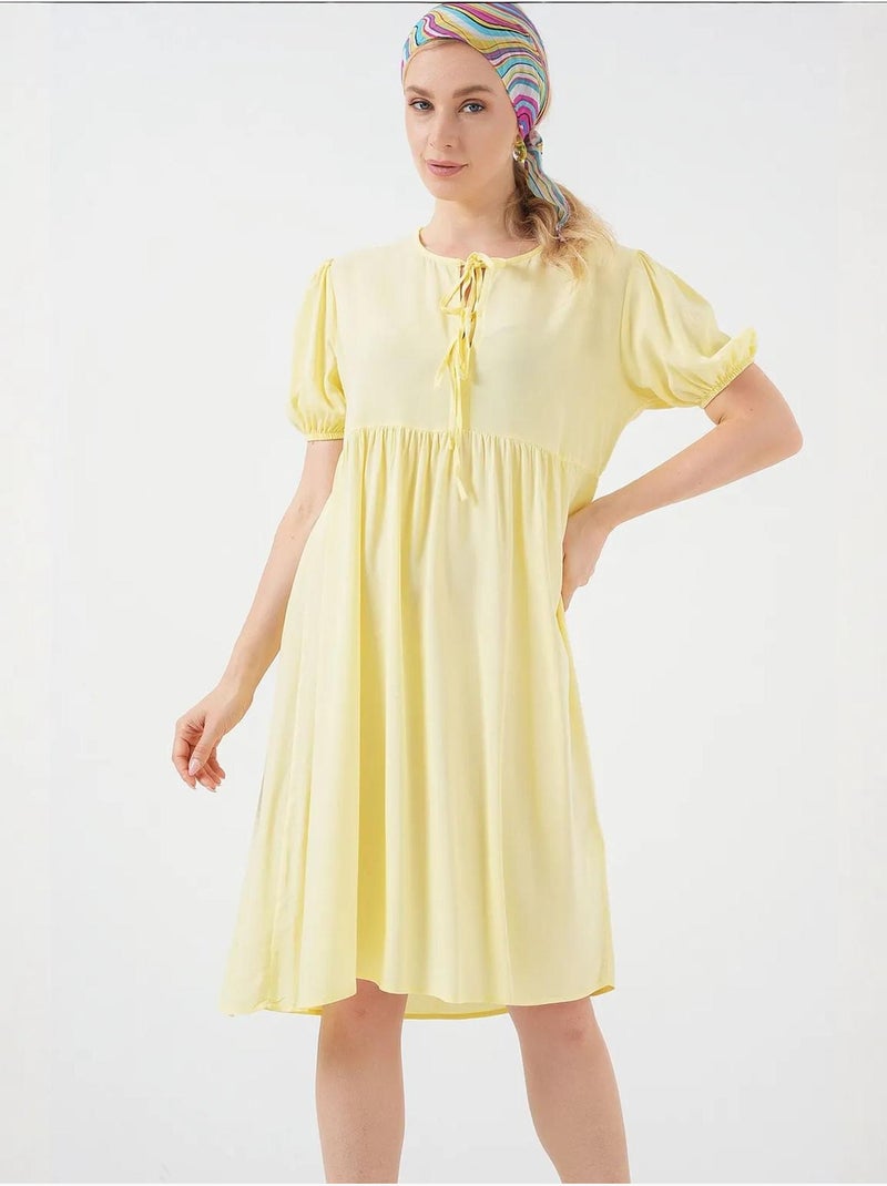 Vestido midi com fecho de laço bdart Amarelo - Kiabi
