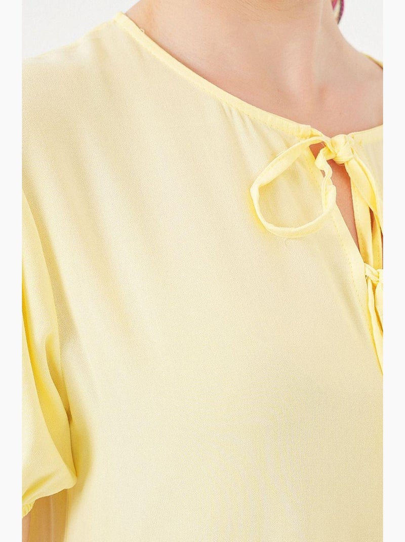 Vestido midi com fecho de laço bdart Amarelo - Kiabi