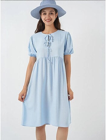 Vestido midi com fecho de laço bdart