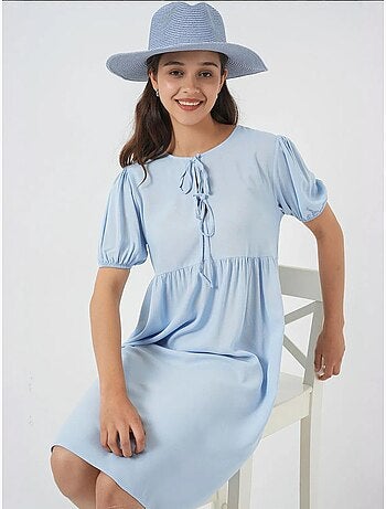 Vestido midi com fecho de laço bdart