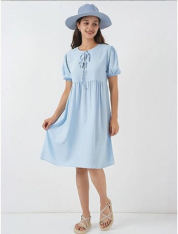 Vestido midi com fecho de laço bdart