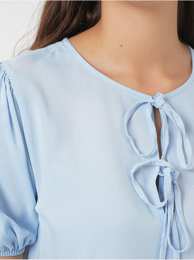 Vestido midi com fecho de laço bdart Azul claro - Kiabi