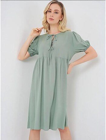 Vestido midi com fecho de laço bdart
