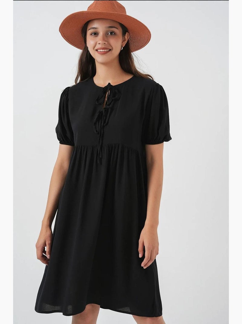 Vestido midi com fecho de laço bdart Preto - Kiabi
