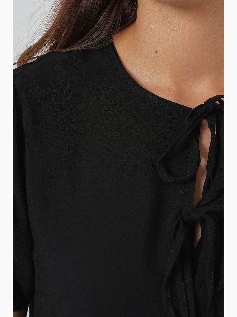 Vestido midi com fecho de laço bdart Preto - Kiabi