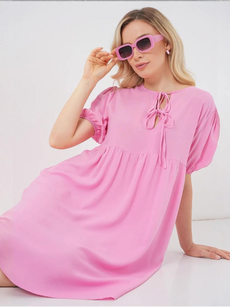 Vestido midi com fecho de laço bdart Rosa-claro - Kiabi