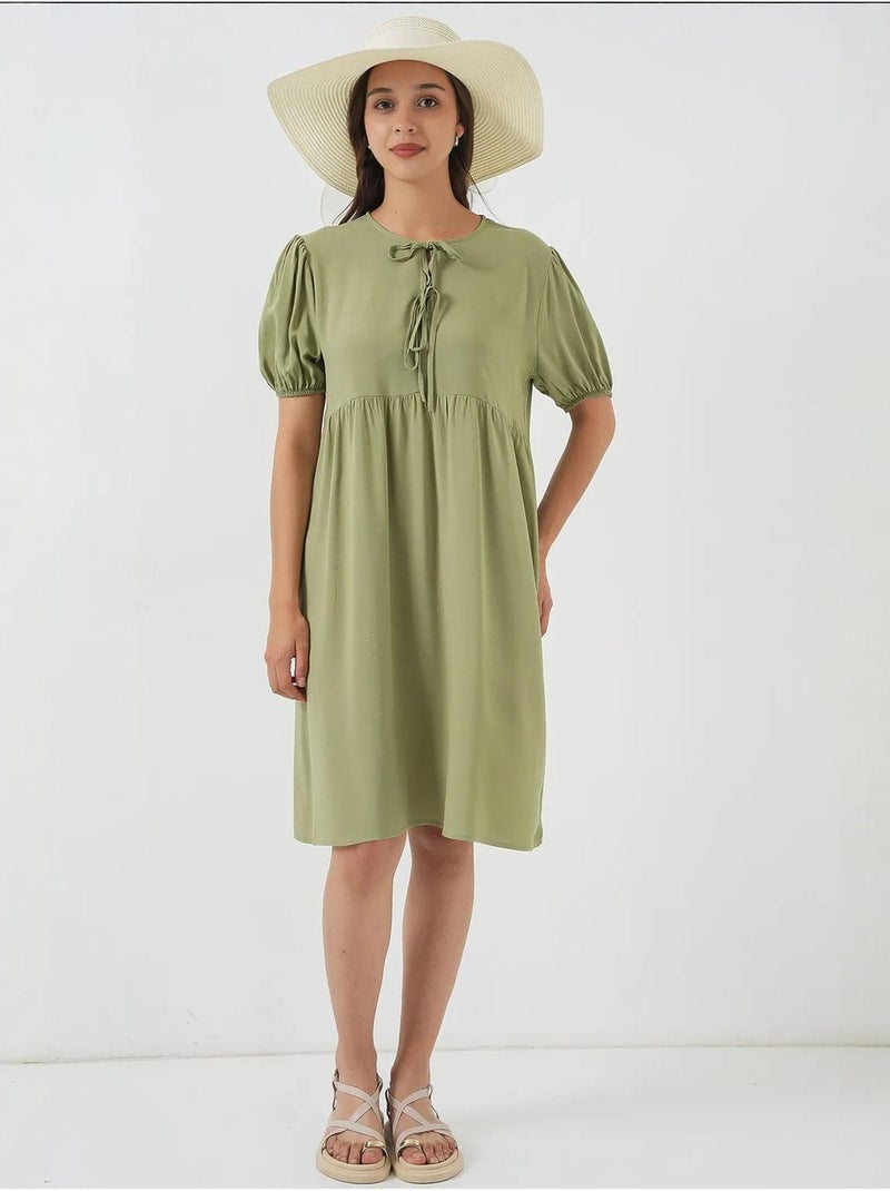 Vestido midi com fecho de laço bdart Verde claro - Kiabi