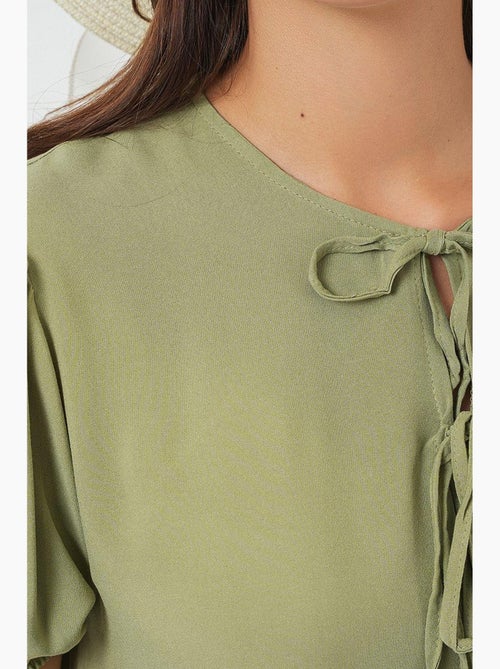 Vestido midi com fecho de laço bdart - Kiabi Vestido midi com fecho de laço bdart - Kiabi