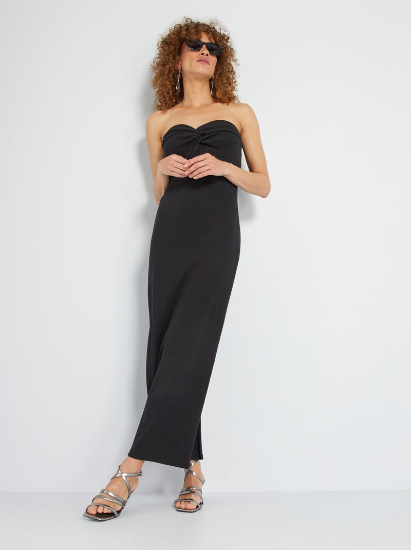 Vestido midi com forma corpete Preto - Kiabi
