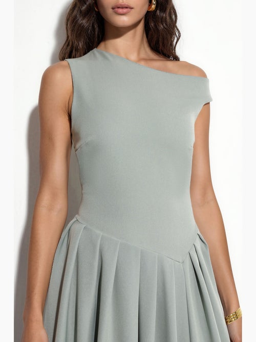 Vestido midi com gola assimétrica hiccup - Kiabi