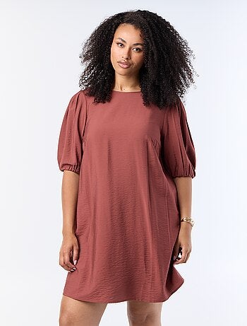 Vestido midi com mangas balão