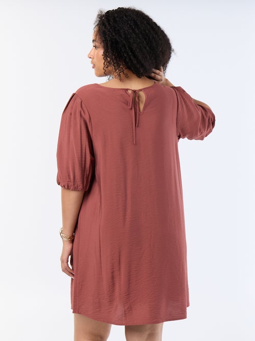 Vestido midi com mangas balão - Kiabi