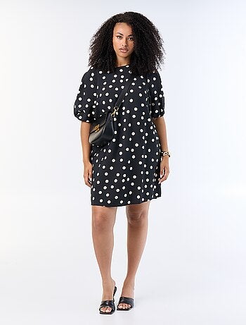 Vestido midi com mangas balão
