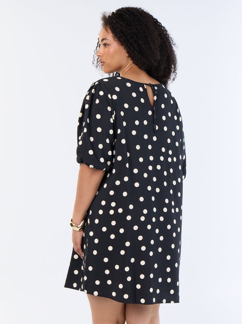 Vestido midi com mangas balão - Kiabi