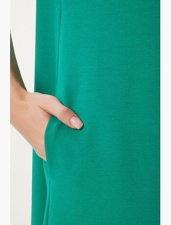 Vestido midi com mangas curtas e gola redonda istanbul