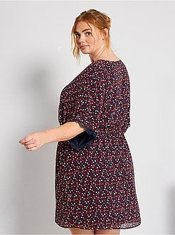 Vestido midi com pormenores em renda - Kiabi