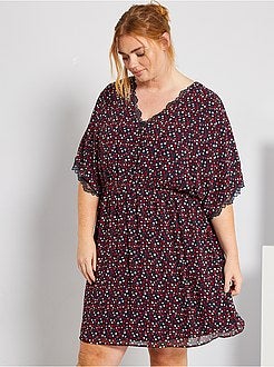 Vestido midi com pormenores em renda - Kiabi