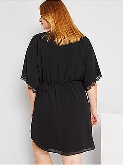 Vestido midi com pormenores em renda - Kiabi