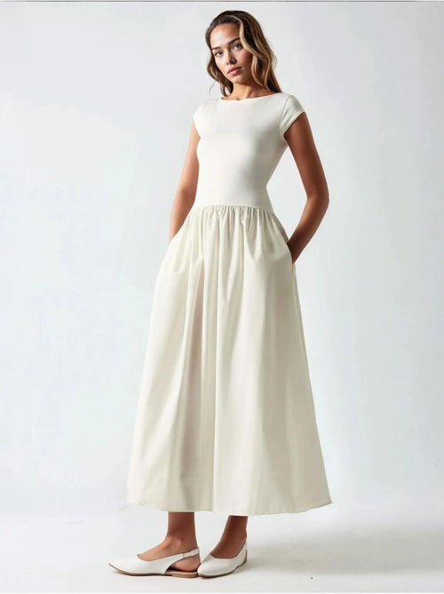 Vestido midi contrastante hiccup - Kiabi Vestido midi contrastante hiccup - Kiabi